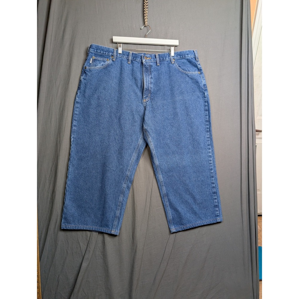 Carhartt B167 DST Loose Fit Mens Blue Denim‎ Carpenter Jeans Cut off Size 46
